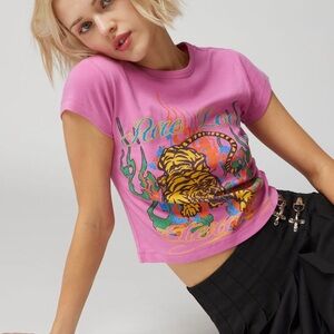 Urban Outfitters Pink Tiger Graphic Tee